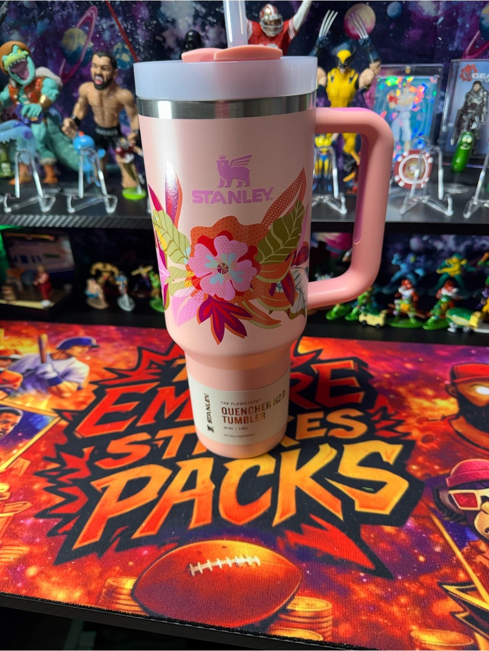 Stanley Pink Floral Insulated Quencher Tumbler with Handle